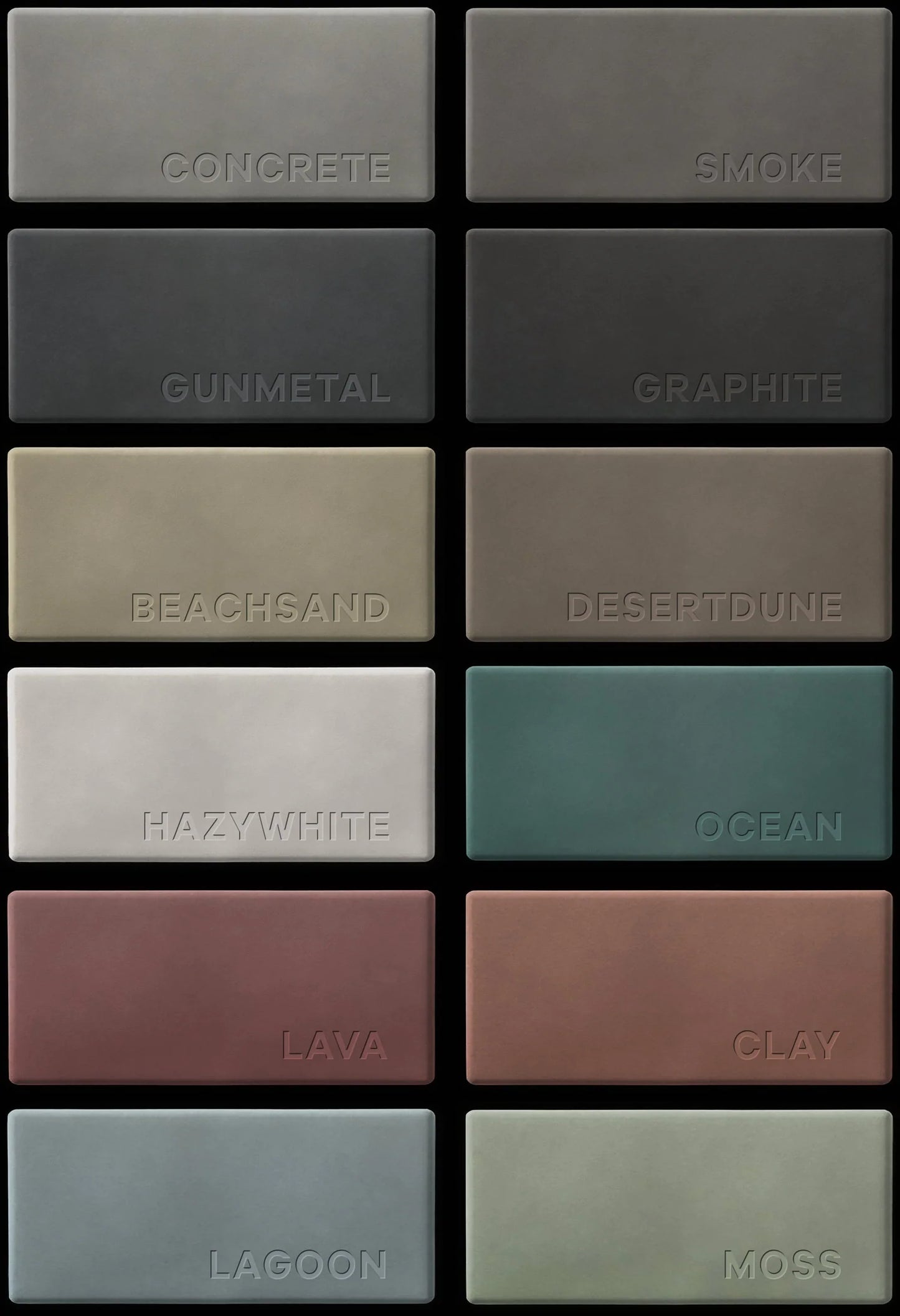 Curved concrete wall tiles | HOLLOW