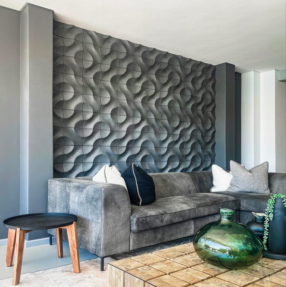 Curved concrete wall tiles | HOLLOW