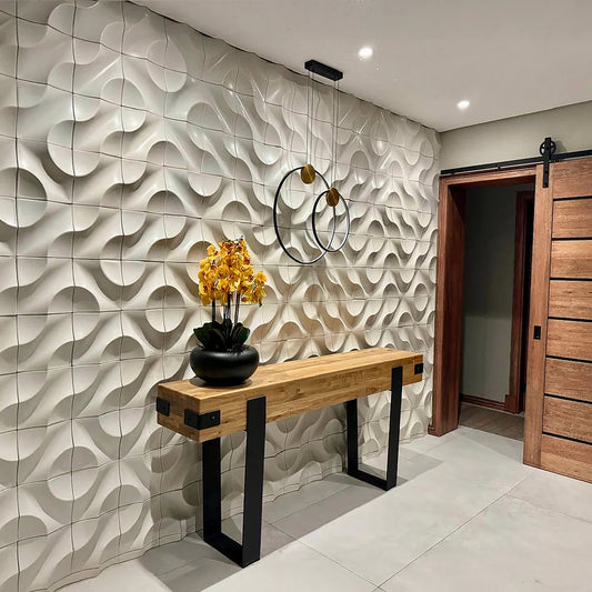 Curved concrete wall tiles | HOLLOW